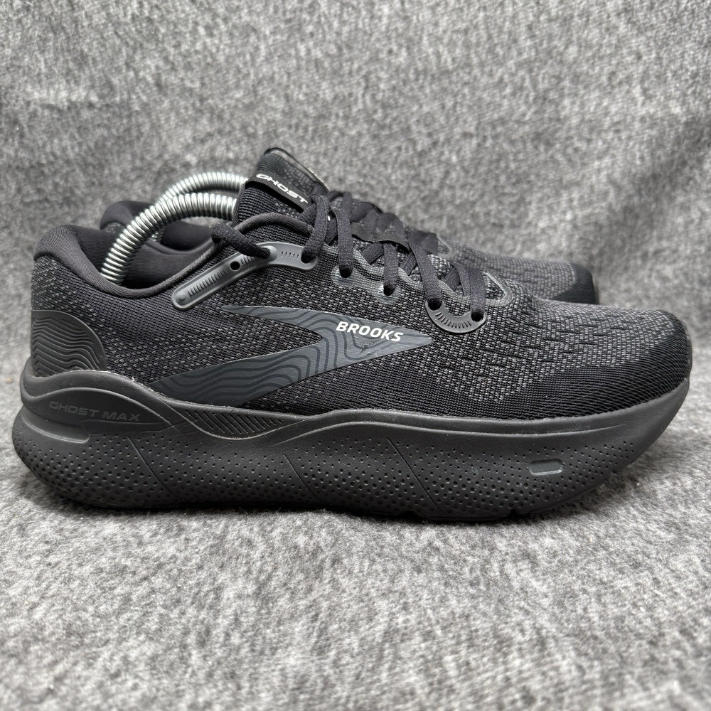 Brooks Ghost Max Road Running Shoes Mens Size 9 Wide D Black Cushioned Sneakers